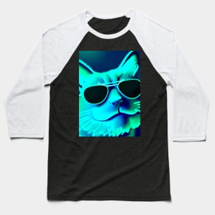 Cat with Sunglasses Baseball T-Shirt